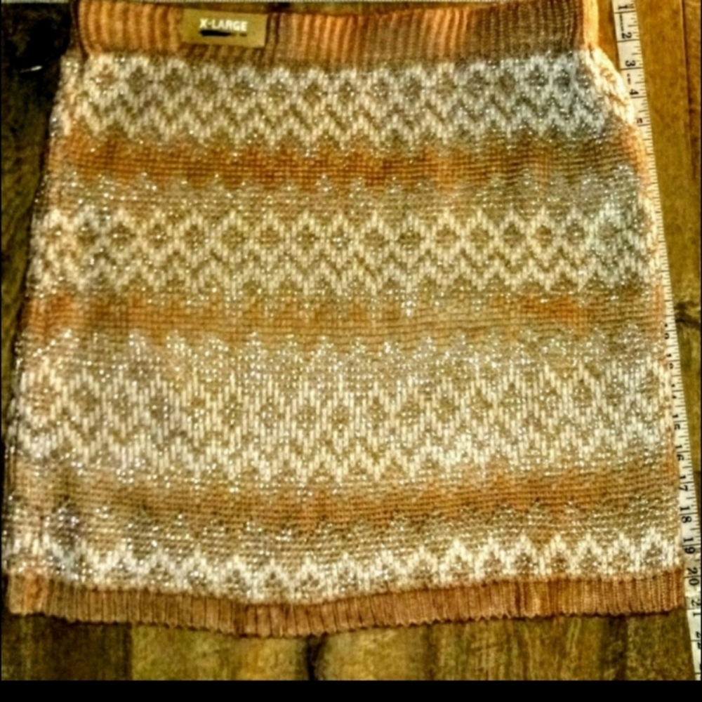 Maurices Skirt Size XL Metalic Chevron Knit NWT - Picture 8 of 12